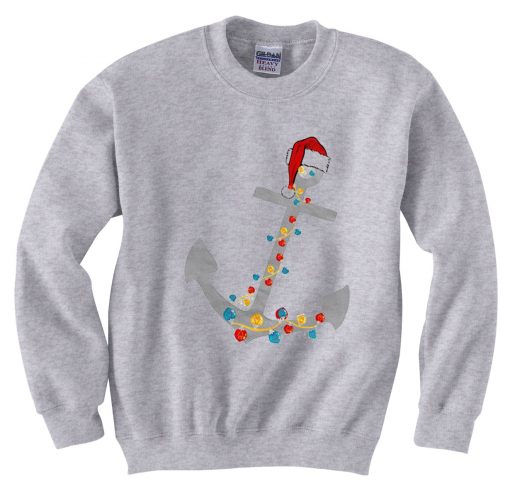 Captain Christmas Anchor Grey Sweatshirts