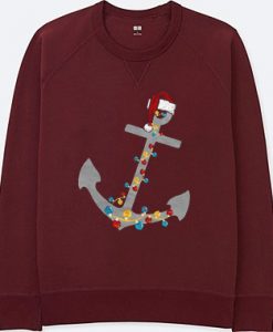 Captain Christmas Anchor Maroon Sweatshirts