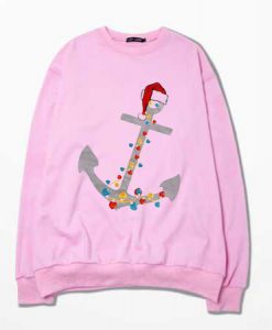 Captain Christmas Anchor Pink Sweatshirts