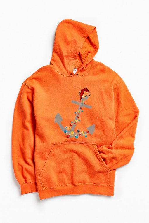 Captain Christmas Anchor Yellow Orange Hoodie