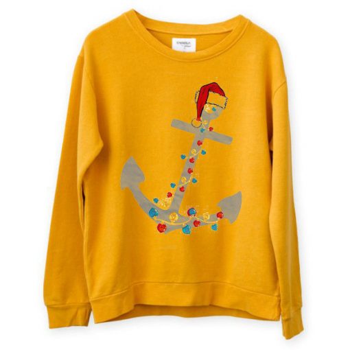 Captain Christmas Anchor Yellow Sweatshirts