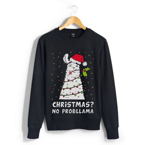 Christmas No Probllama Black Sweatshirts