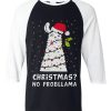 Christmas No Probllama Black White Sleeves Raglan Tshirts