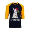 Christmas No Probllama Black Yellow Sleeves Raglan Tshirts