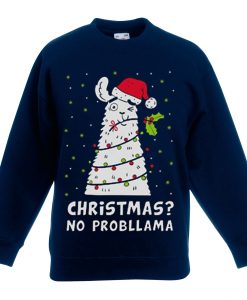 Christmas No Probllama Blue Navy Sweatshirts