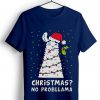 Christmas No Probllama Blue Navy Tshirts