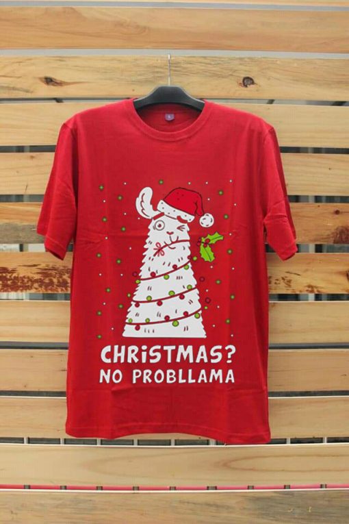 Christmas No Probllama Red Tshirts