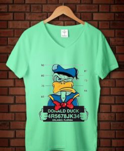 Donald Duck Jailed Vneck Green Mint Woman Tees