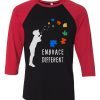 Embarace Different Black Red Raglan Tshirts