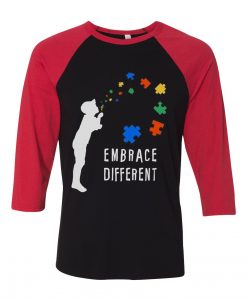 Embarace Different Black Red Raglan Tshirts