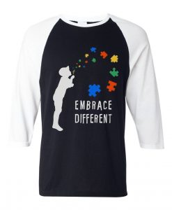 Embarace Different Black White Raglan Tshirts