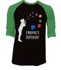 Embarace Different Green Raglan T shirts