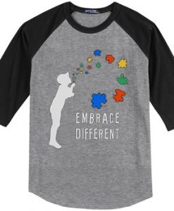 Embarace Different Grey Black Raglan Tshirts