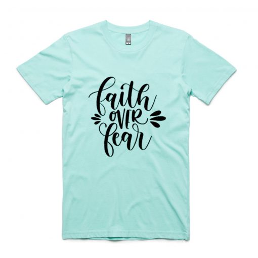 FAITH FEAR green mint v tees