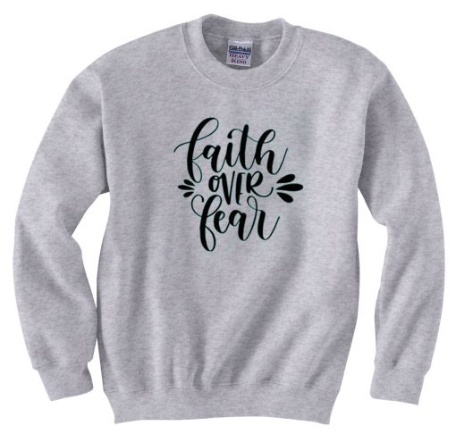 FAITH FEAR grey sweatshirts