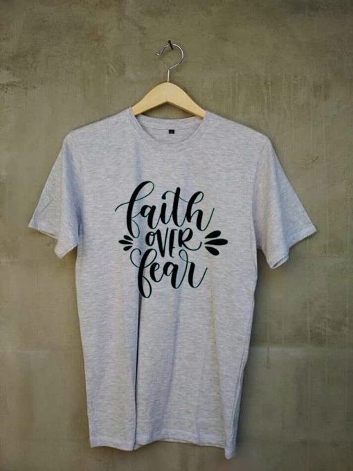 FAITH FEAR grey t shirts