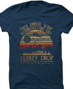 First Annual WKRP FunnyThanksgiving Blue Navy T-shirt