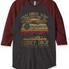 First Annual WKRP FunnyThanksgiving Grey Brown Sleeves Raglan T-shirt