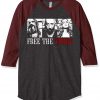 Free the Three Grey Brown Sleeves Raglan T shirts