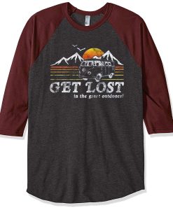 Get Lost Grey Brown Sleeves Raglan T shirts