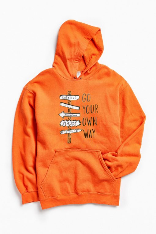 Go Your Own Way Orange Hoodie