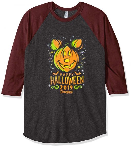 Happy Halloween Disney 2019 Grey Brown Sleeves Raglan Tshirts