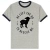 He Left The 99 To Rescue Me Grey Ringer Tshirts