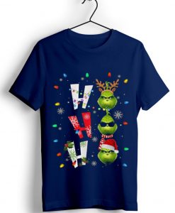 Ho Ho Ho Merry The Grinch Christmast Blue Navy Tshirts