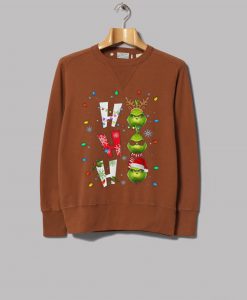 Ho Ho Ho Merry The Grinch Christmast Brown Sweatshirts