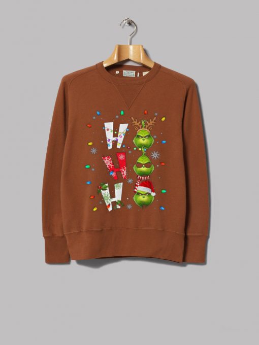 Ho Ho Ho Merry The Grinch Christmast Brown Sweatshirts