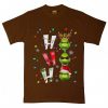 Ho Ho Ho Merry The Grinch Christmast Brown Tshirts