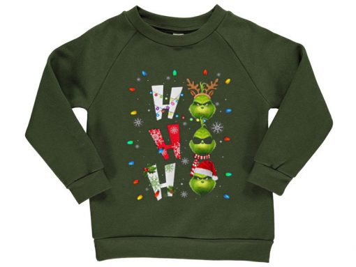 Ho Ho Ho Merry The Grinch Christmast Green Army Sweatshirts