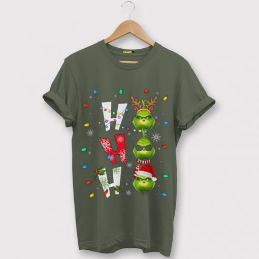 Ho Ho Ho Merry The Grinch Christmast Green Army Tshirts