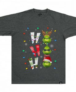 Ho Ho Ho Merry The Grinch Christmast Grey Tshirts