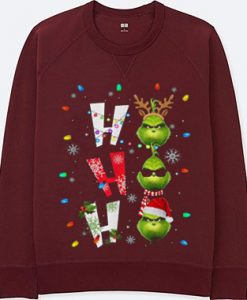 Ho Ho Ho Merry The Grinch Christmast Maroon Sweatshirts