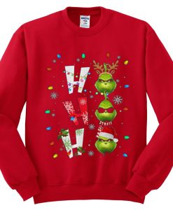 Ho Ho Ho Merry The Grinch Christmast Red Sweatshirts