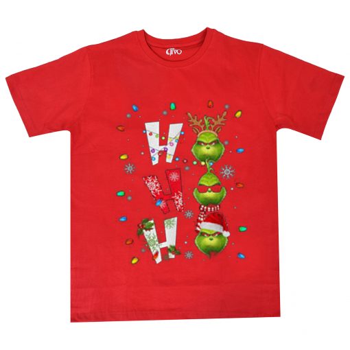 Ho Ho Ho Merry The Grinch Christmast Red Tshirts