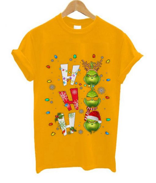 Ho Ho Ho Merry The Grinch Christmast Yellow Tshirts