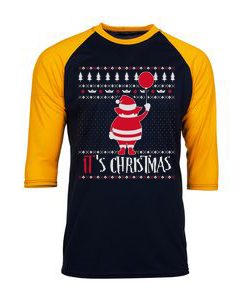 It is Chirtsmas Black Yellow Raglan Tshirts