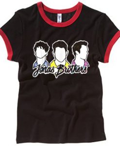 Jonas Brothers Happiness Begins Tour Fans Happiness Gift Black Red Ringer tees