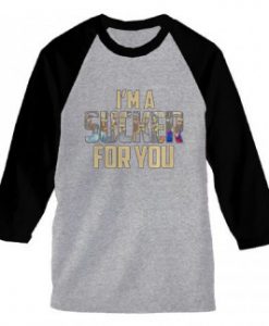 Jonas Brothers i’m a sucker for you Grey Black Sleeves Raglan T shirts