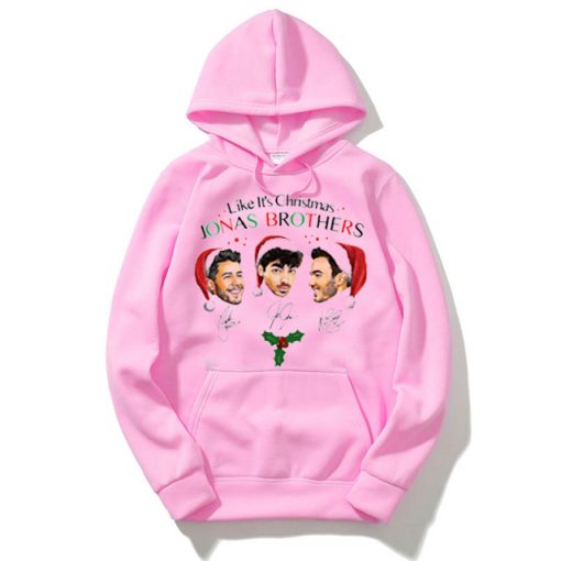 Like It's Christmas Jonas Brothers Pink Hoodie