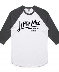 Little Mix white black sleeves raglan tees