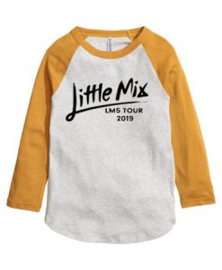 Little Mix white yellow sleeves raglan tees