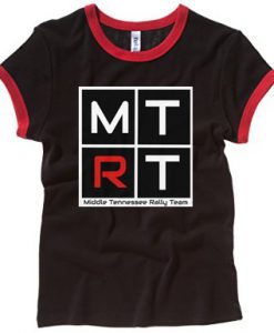 MTRT Black Red Ringer Ladies T shirts