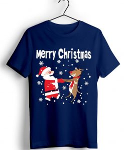 Merry Chirstmas Blue Navy Tshirts