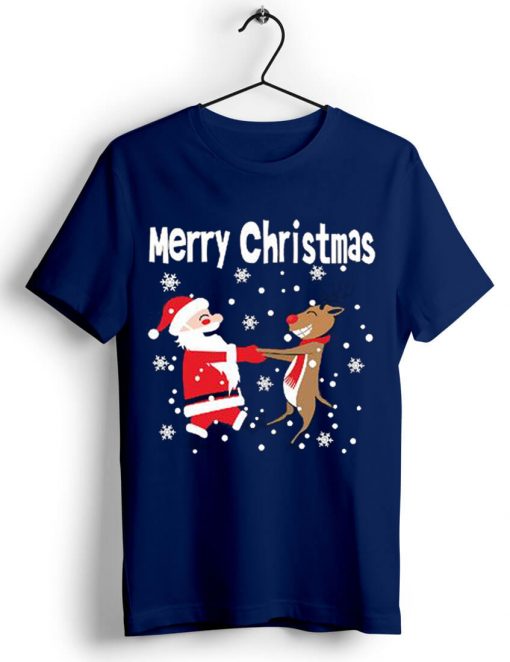 Merry Chirstmas Blue Navy Tshirts