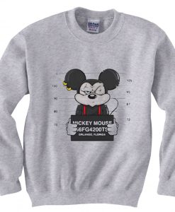 Mickey Mouse Jailed Grey Sweatshirts