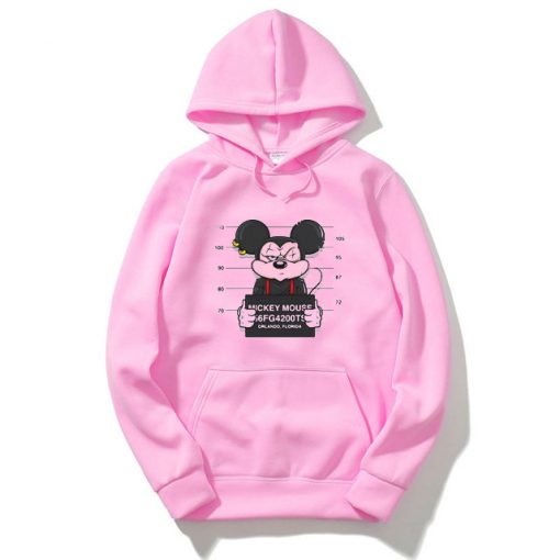 Mickey Mouse Jailed Pink Hoodie