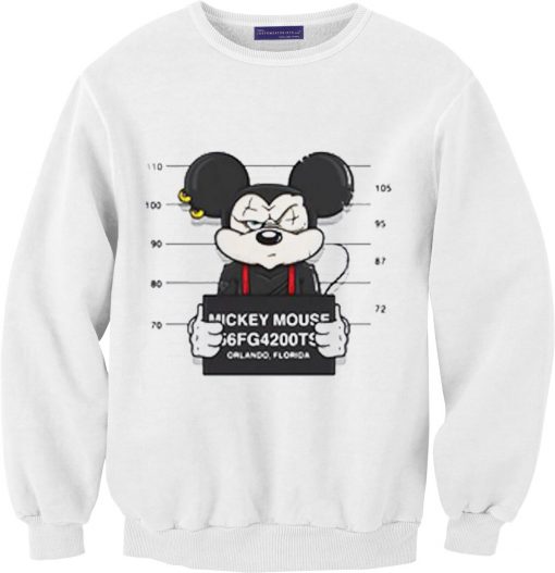 Mickey Mouse Jailed White Sweatshirts